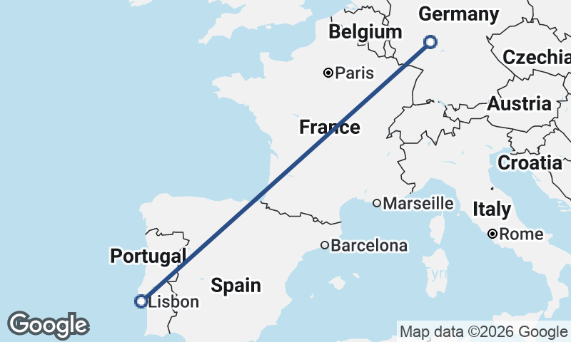 Lisbon to Frankfurt