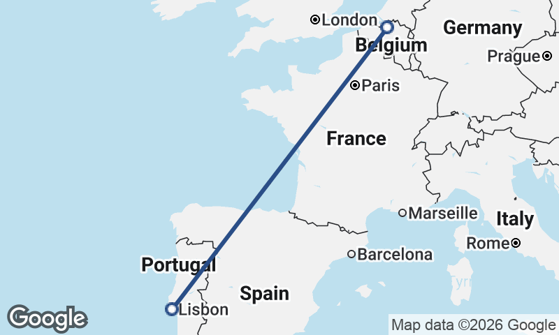 Lisbon to Antwerp
