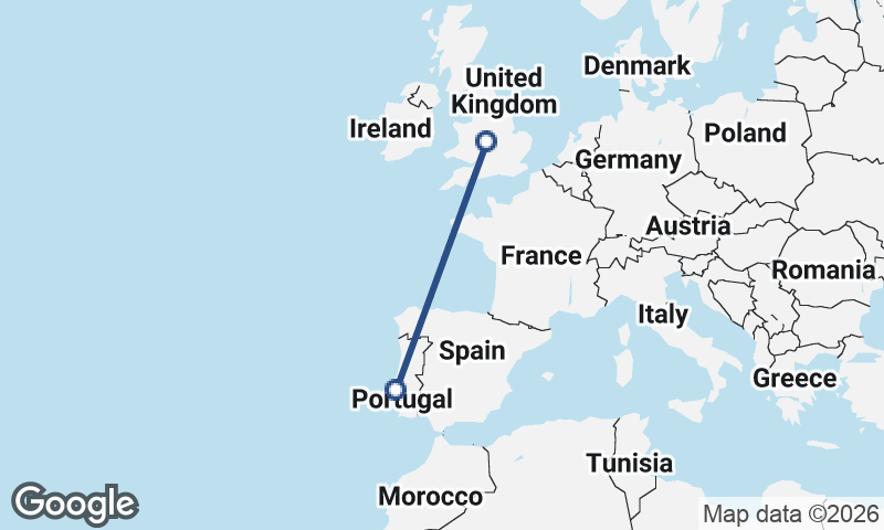 Lisbon to Birmingham
