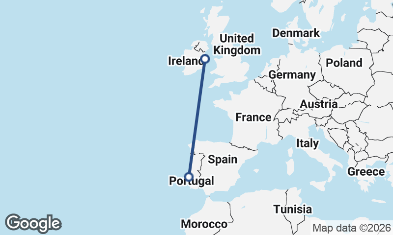 Lisbon to Dublin