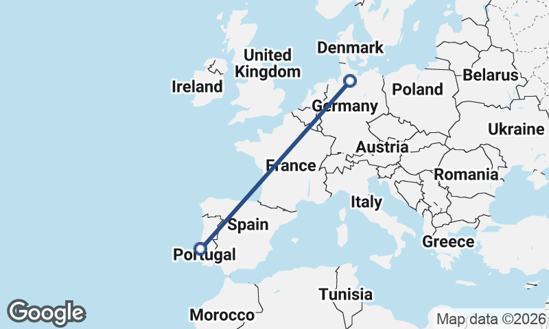 Lisbon to Hamburg