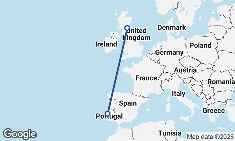Lisbon to Edinburgh