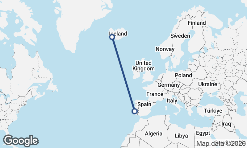 Lisbon to Reykjavík