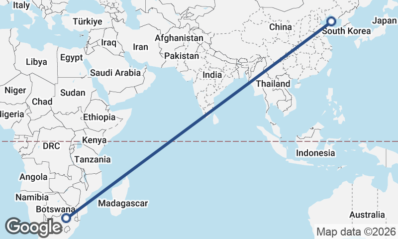 Dalian to Johannesburg
