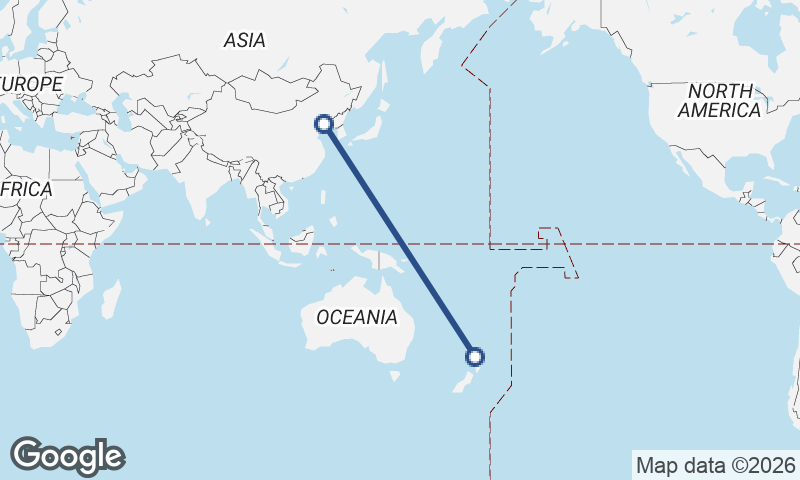 Dalian to Auckland