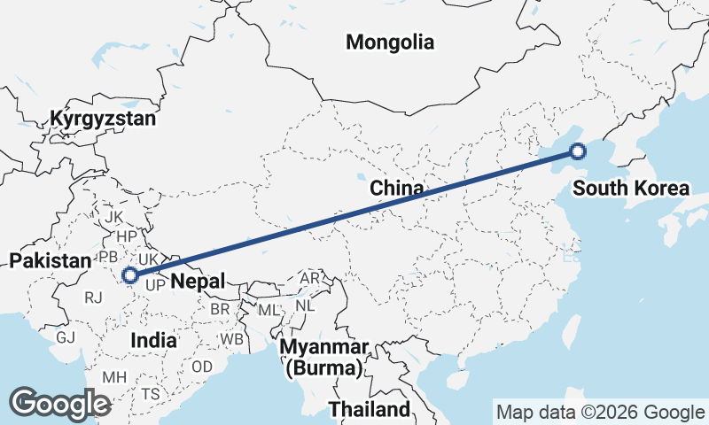 Dalian to Delhi