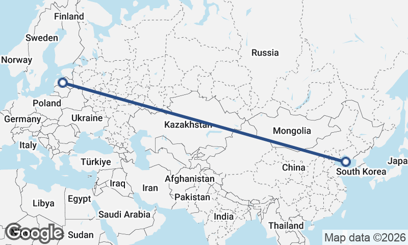 Dalian to Riga