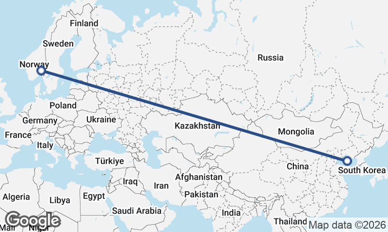 Dalian to Oslo