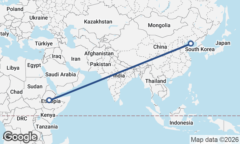 Dalian to Addis Ababa