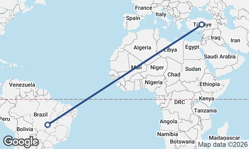 Turkey to Brazil