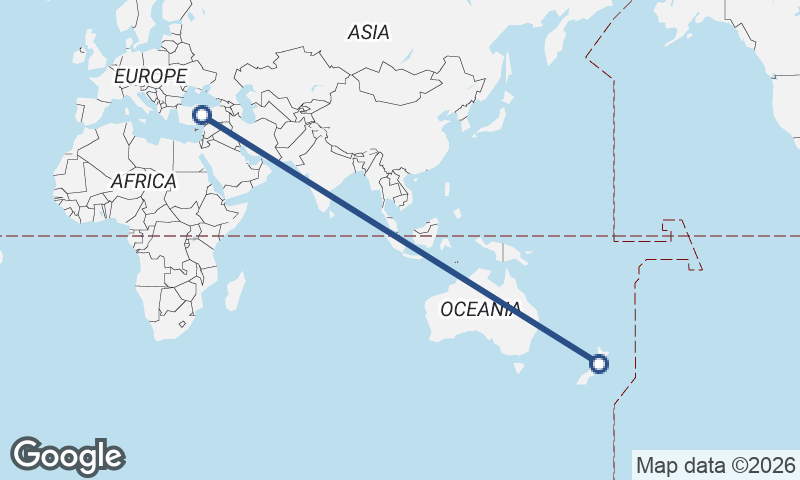 Turkey to New Zealand