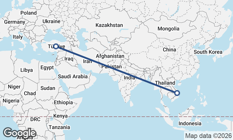 Turkey to Vietnam