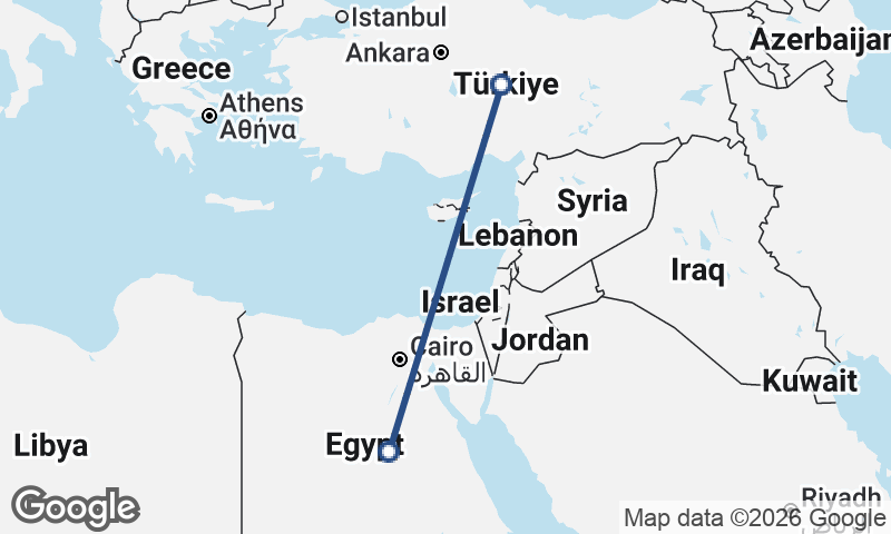 Turkey to Egypt