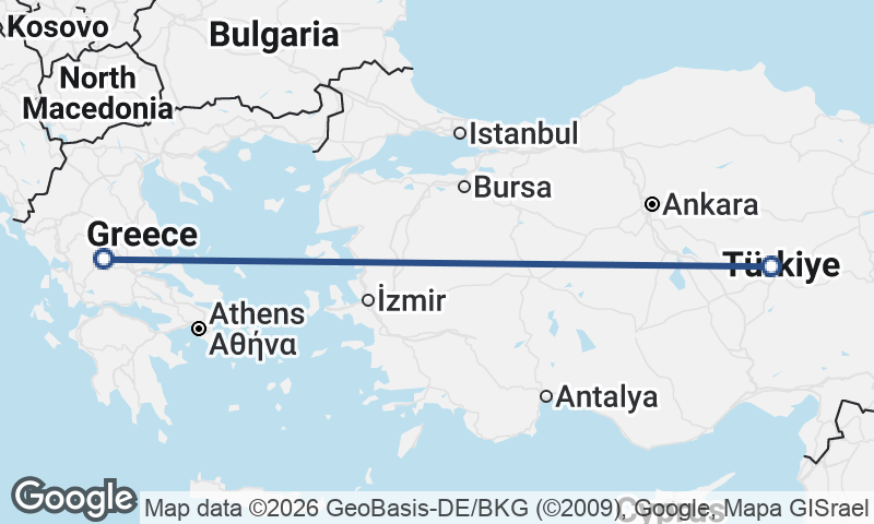Turkey to Greece