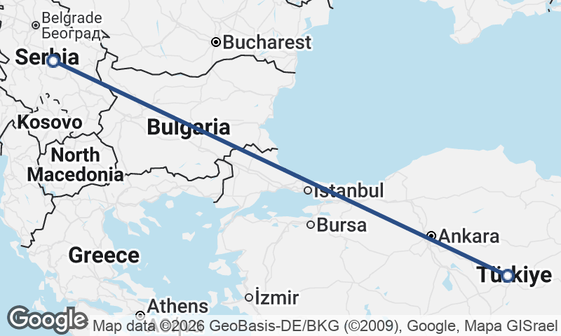 Turkey to Serbia