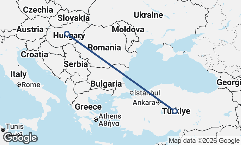 Turkey to Hungary