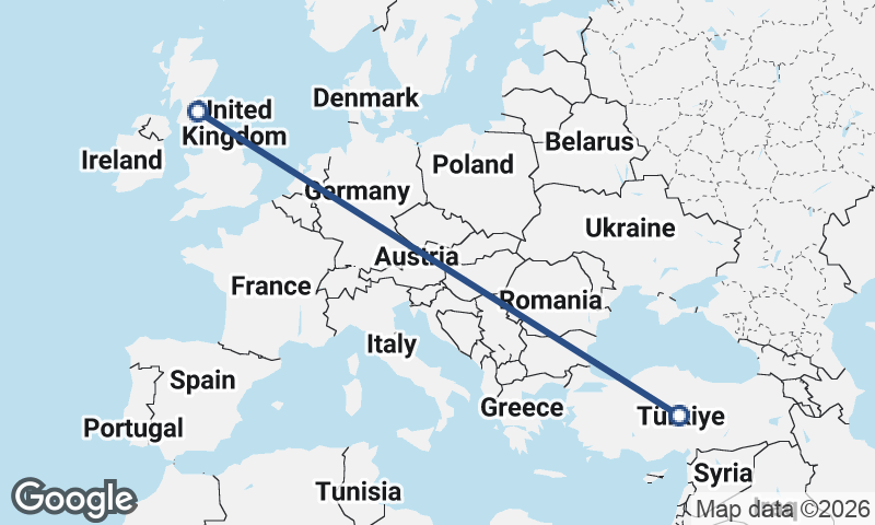 Turkey to United Kingdom