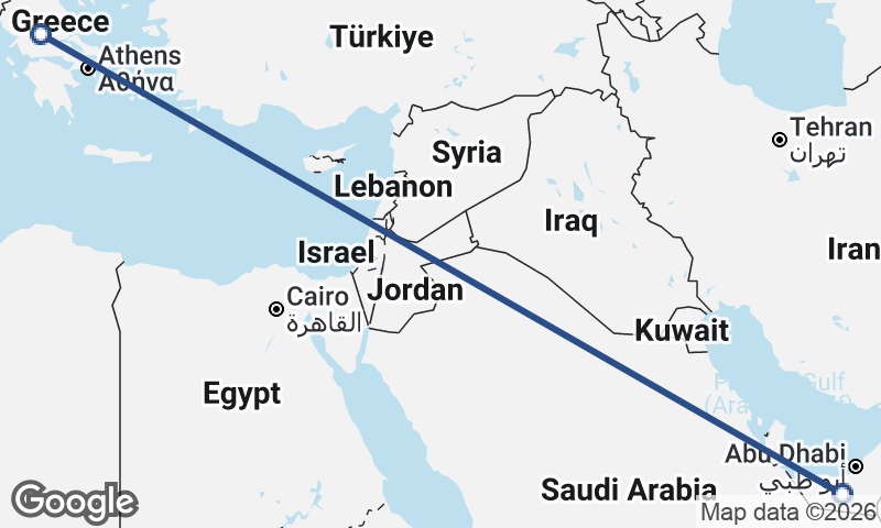 Greece to United Arab Emirates