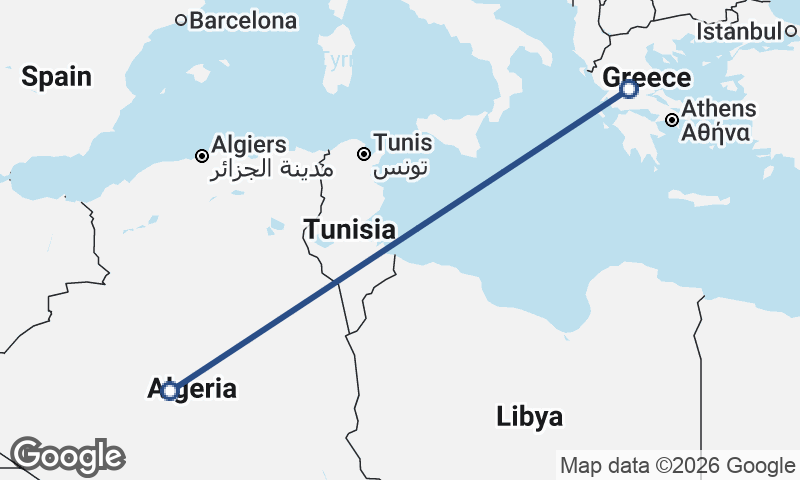 Greece to Algeria
