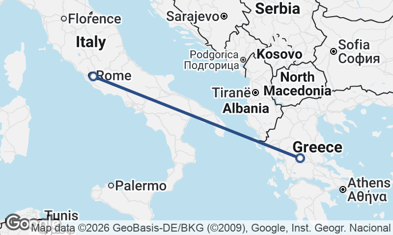 Greece to Italy