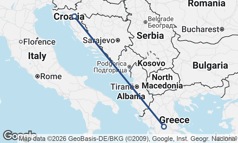 Greece to Croatia