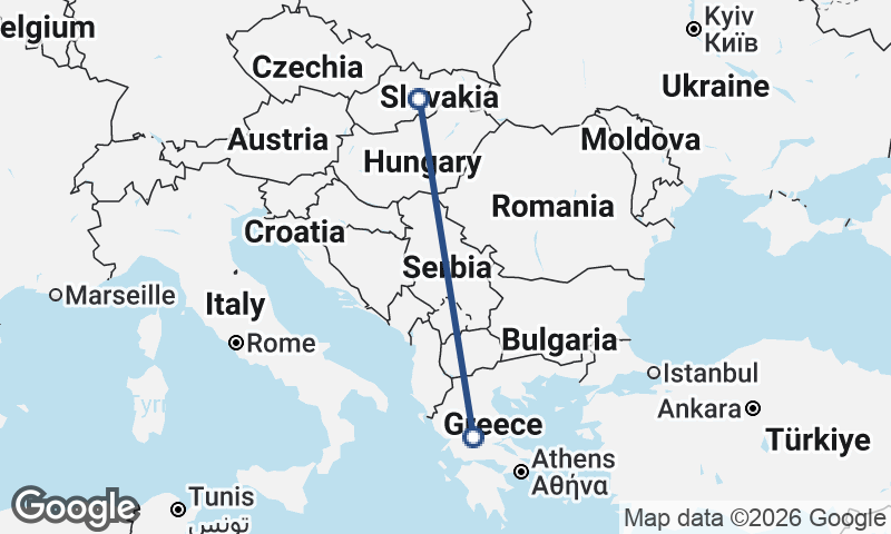 Greece to Slovakia