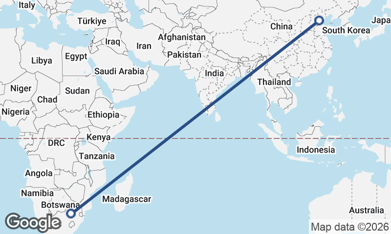 Tianjin to Johannesburg