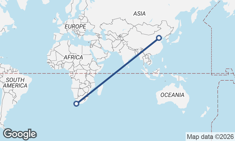 Tianjin to Cape Town