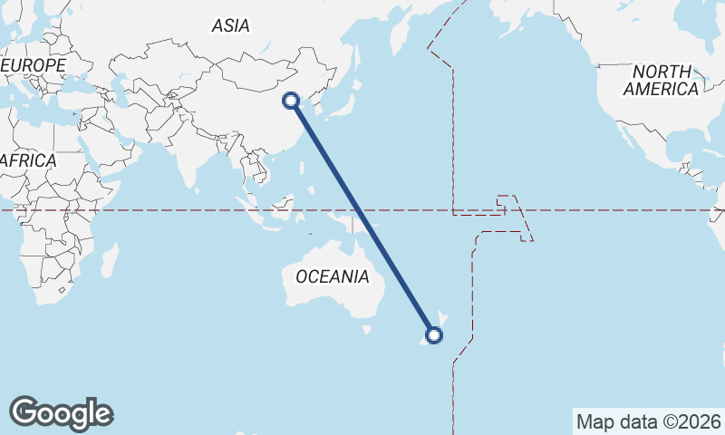 Tianjin to Christchurch