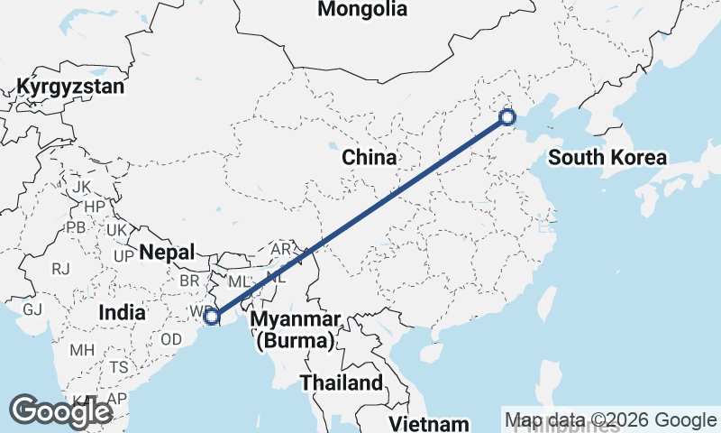 Tianjin to Kolkata