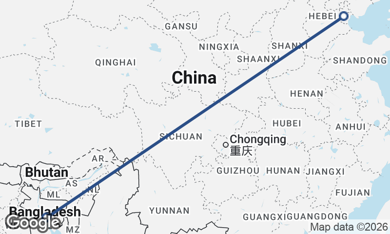 Tianjin to Dhaka