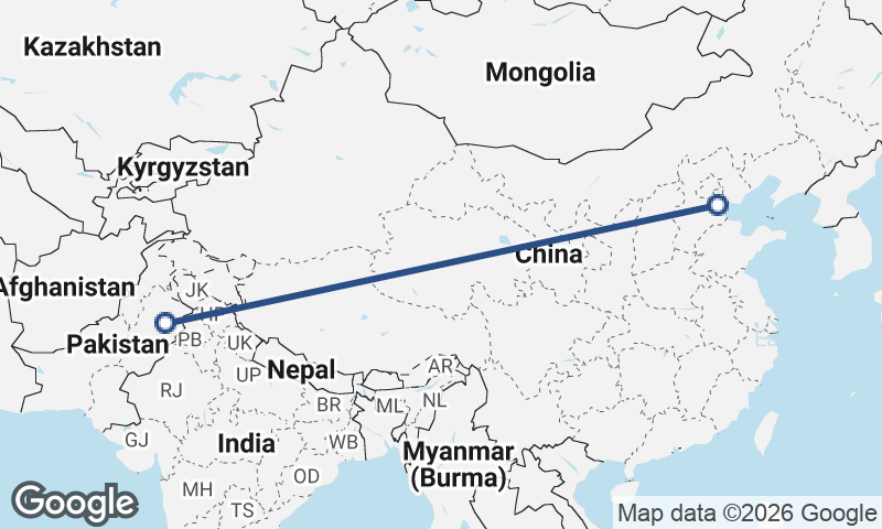 Tianjin to Faisalabad