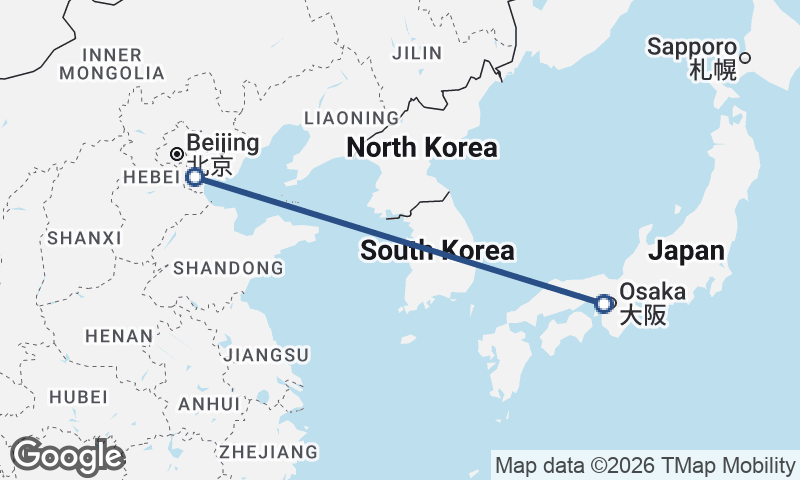Tianjin to Kōbe