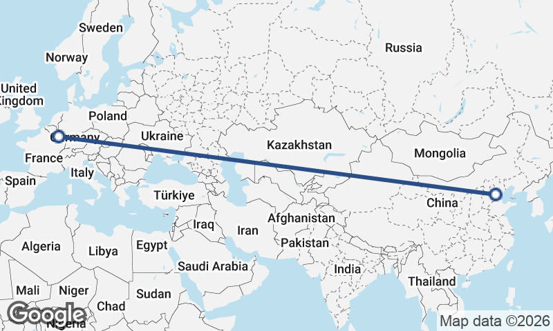 Tianjin to Luxembourg City