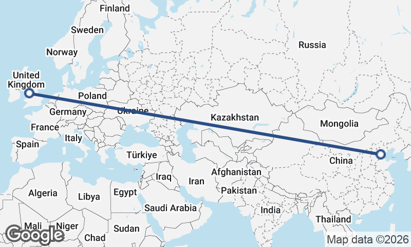 Tianjin to Liverpool