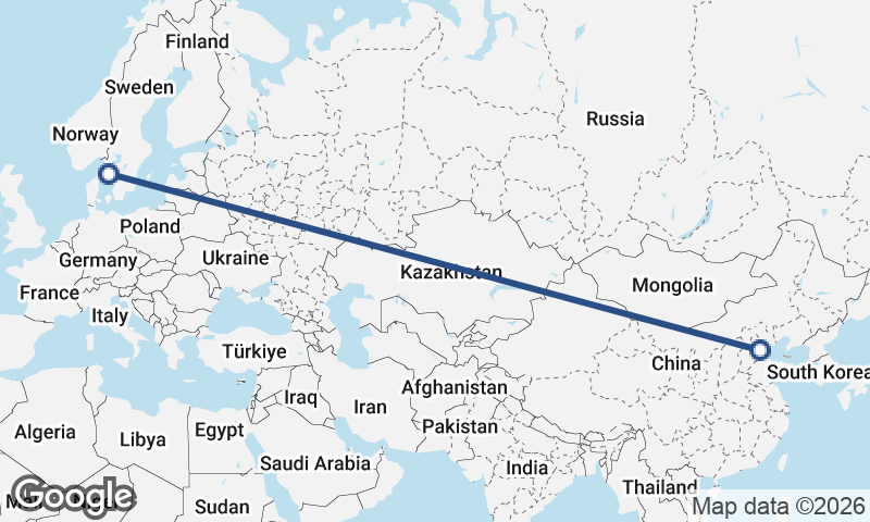 Tianjin to Göteborg