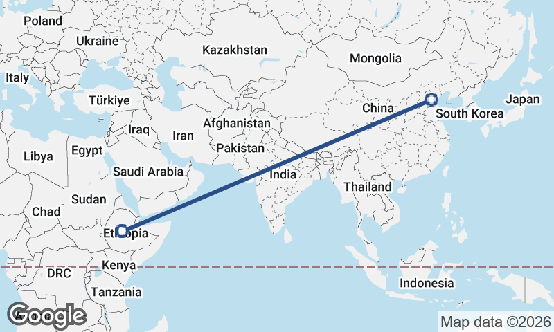 Tianjin to Addis Ababa