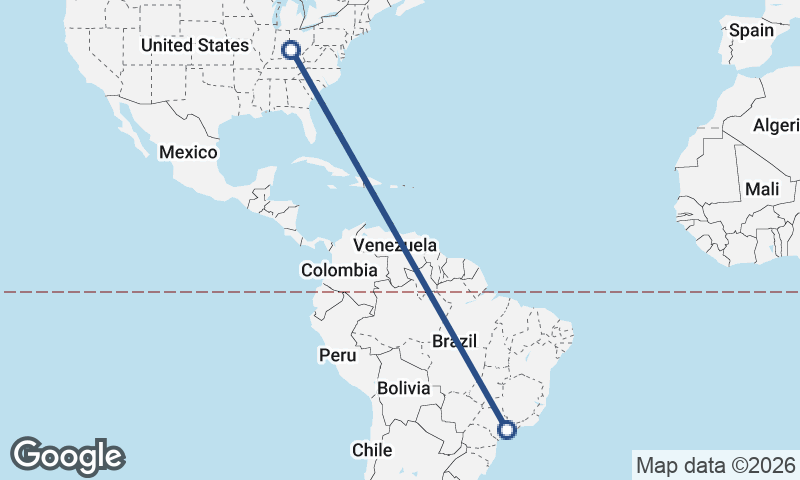 Cincinnati to São Paulo