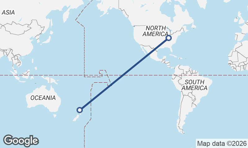 Cincinnati to Auckland
