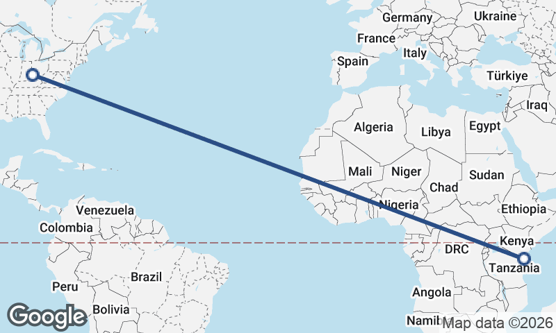 Cincinnati to Mombasa