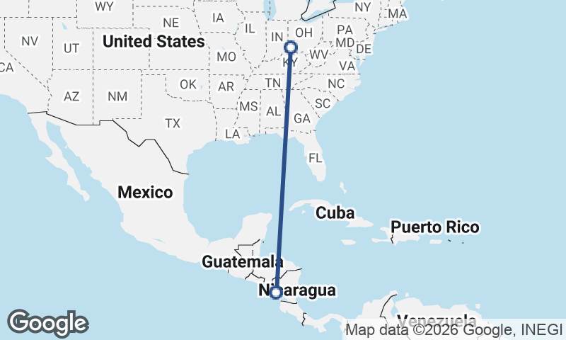 Cincinnati to Managua
