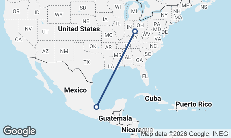 Cincinnati to Veracruz