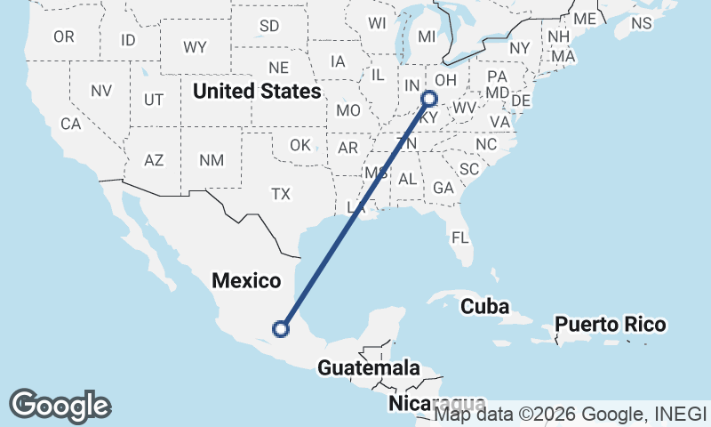 Cincinnati to Mexico City