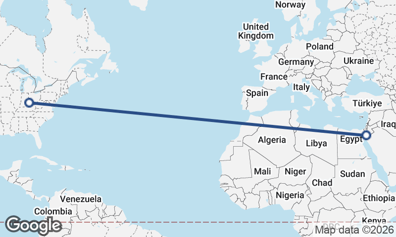 Cincinnati to Al ‘Aqabah
