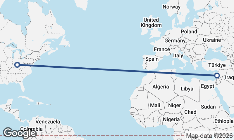 Cincinnati to Beirut