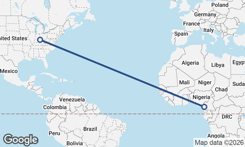 Cincinnati to Douala