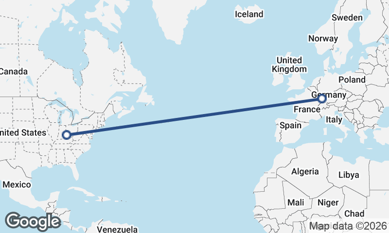 Cincinnati to Strasbourg