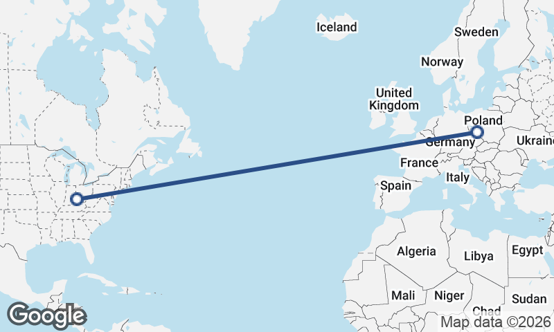 Cincinnati to Wrocław