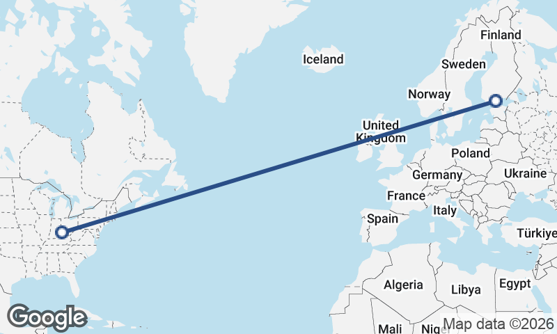 Cincinnati to Helsinki