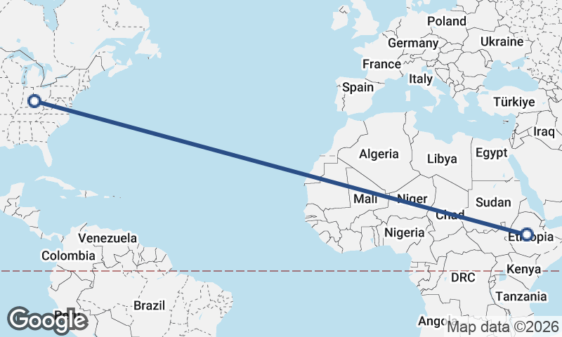 Cincinnati to Addis Ababa